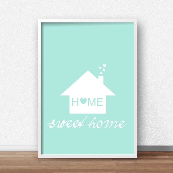home sweet home wall art print printable quote by limitationfree