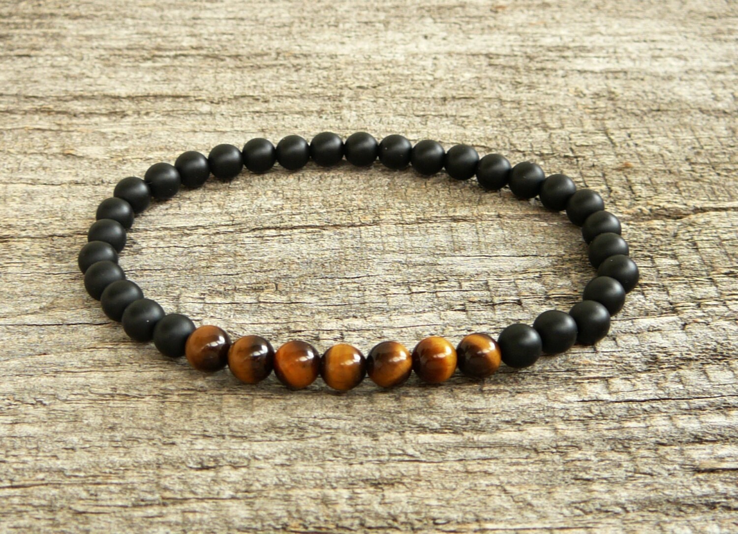 Mens Black Onyx Bracelet Men's Beaded Bracelet