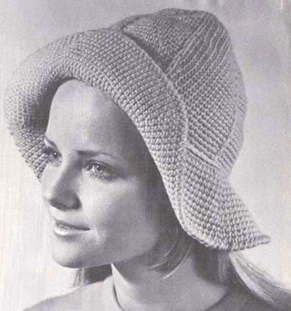 PDF Crochet Sou'wester Floppy Hat Pattern Instant by Moongemini