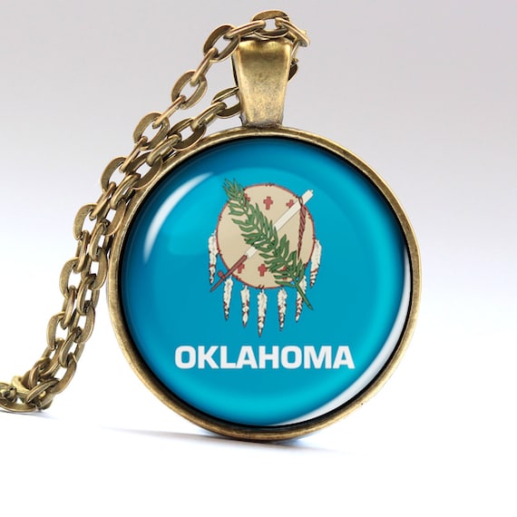 Oklahoma Necklace Oklahoma Jewelry Oklahoma Pendant by AimPendants