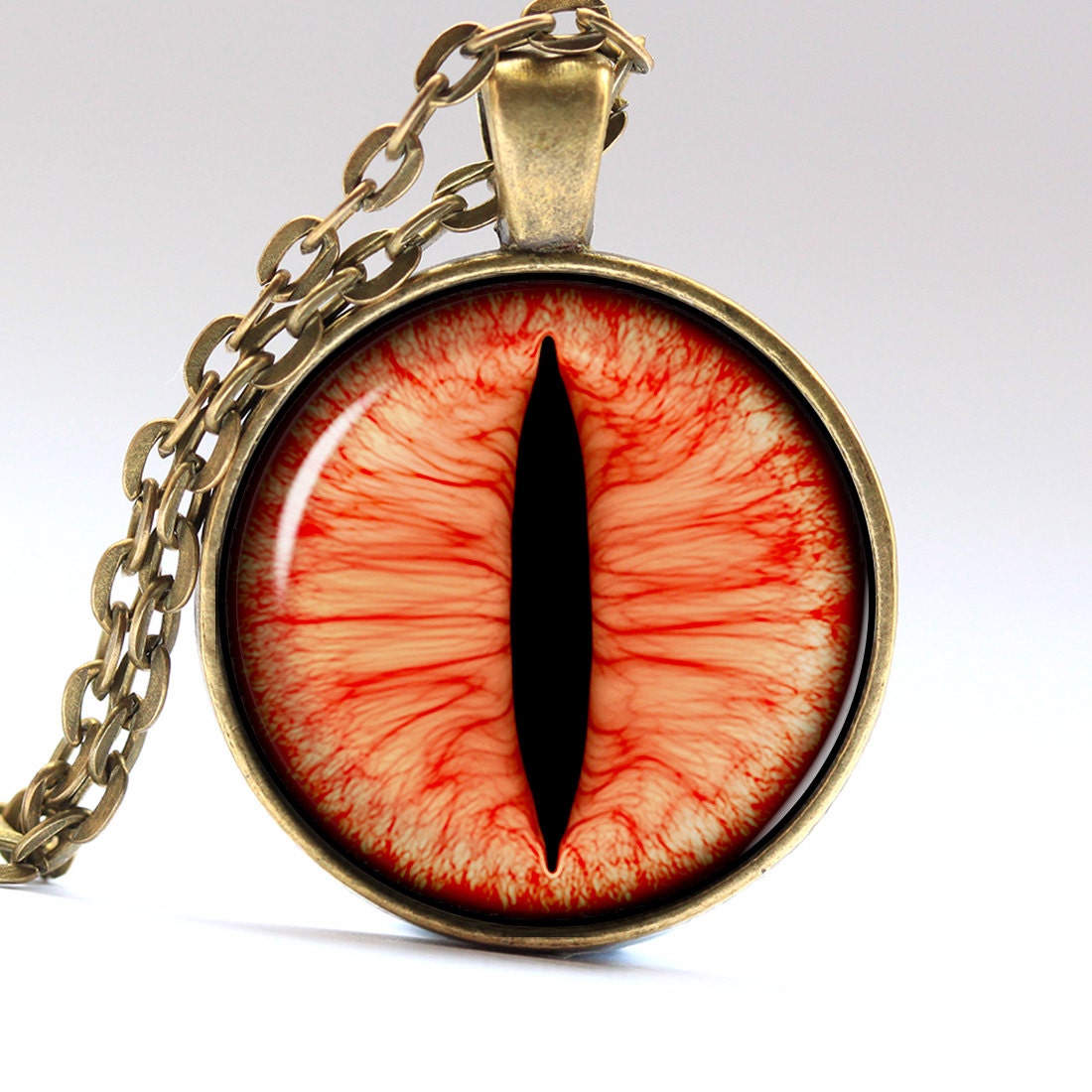 Red eye necklace Demon eye pendant Evil eye Jewelry by AimPendants