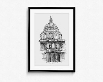 St Pauls Cathedral Drawing limited edition print - 1/100