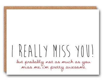 Funny miss you cards | Etsy