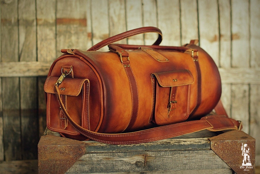 Leather Sports Bag 24 / Leather Duffle Bag / Leather