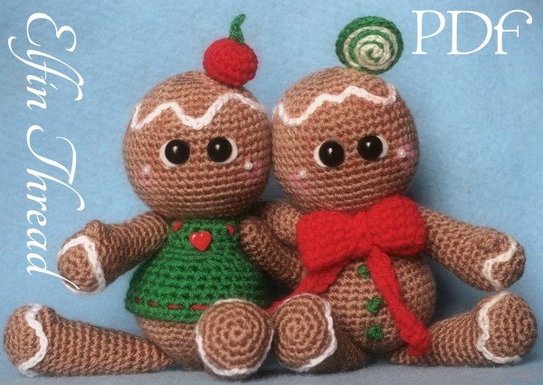 Elfin Thread Gingerbread Cookies Dolls Amigurumi PDF Pattern