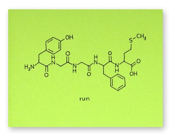 Run Card - Chemistry Nerd Geek Card - sprinter, marathoner, runner, cross country, endurance sport, athlete, kinesiology, fitness