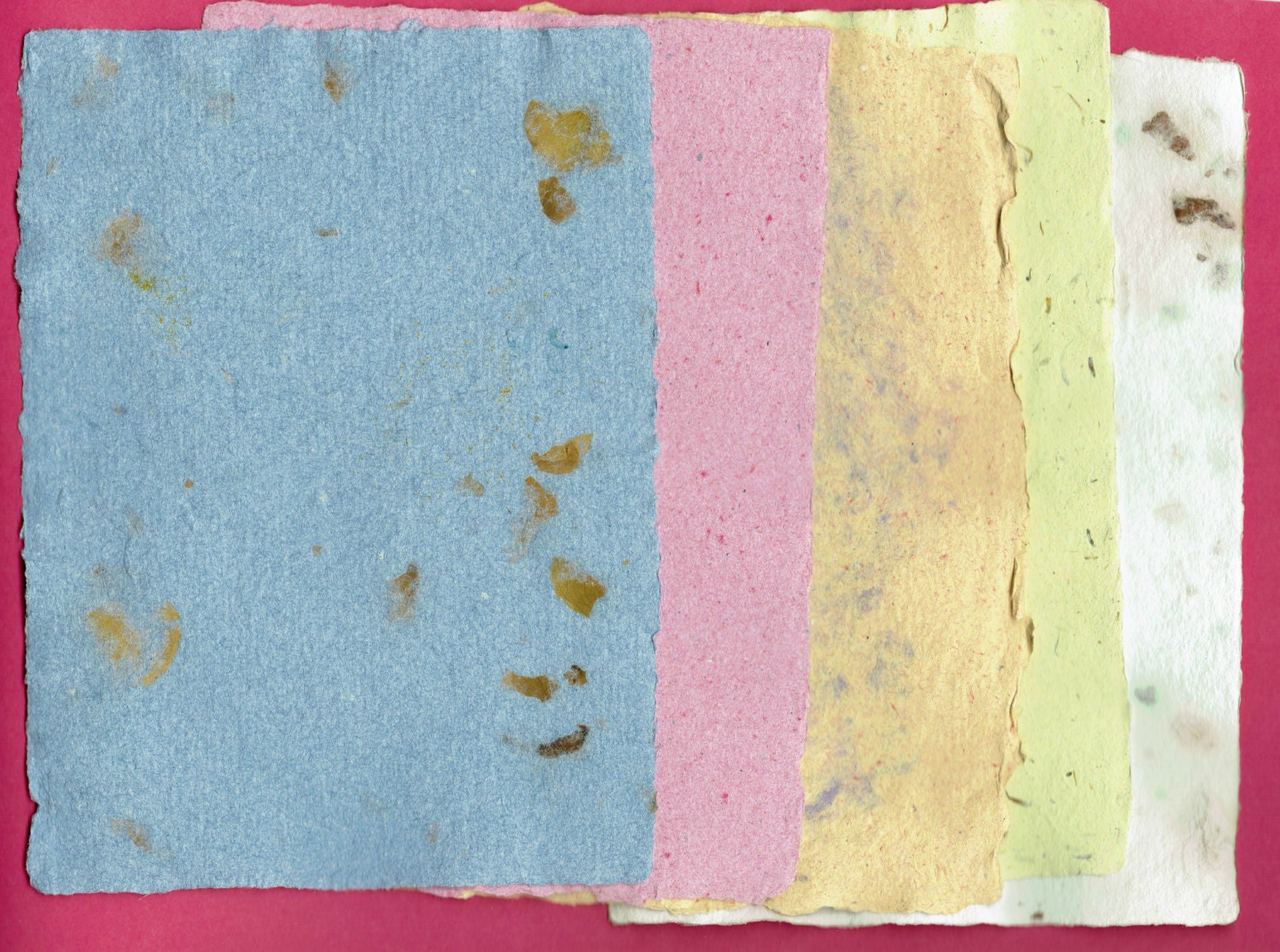 Handmade Paper Deckle Edge 5 Sheets 5x 7 by DoodleBugCreations24