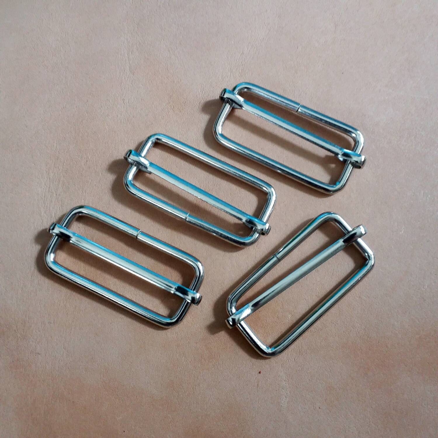 10 Pcs, 1.5 inch (38 mm./3.8 cm.) (inner) Nickel Strap Slider, Strap