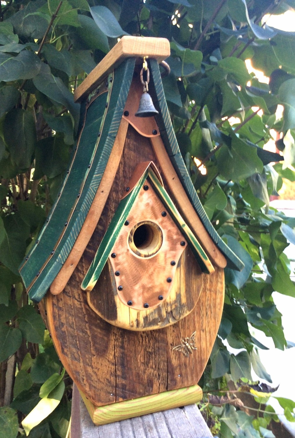 Unique Barnwood Birdhouse Handmade Recycled Handmade Gift