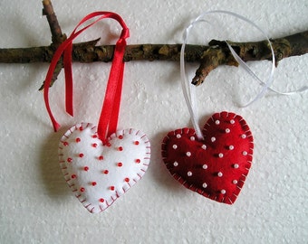 Felt ornament hearts valentines day ornament decoration