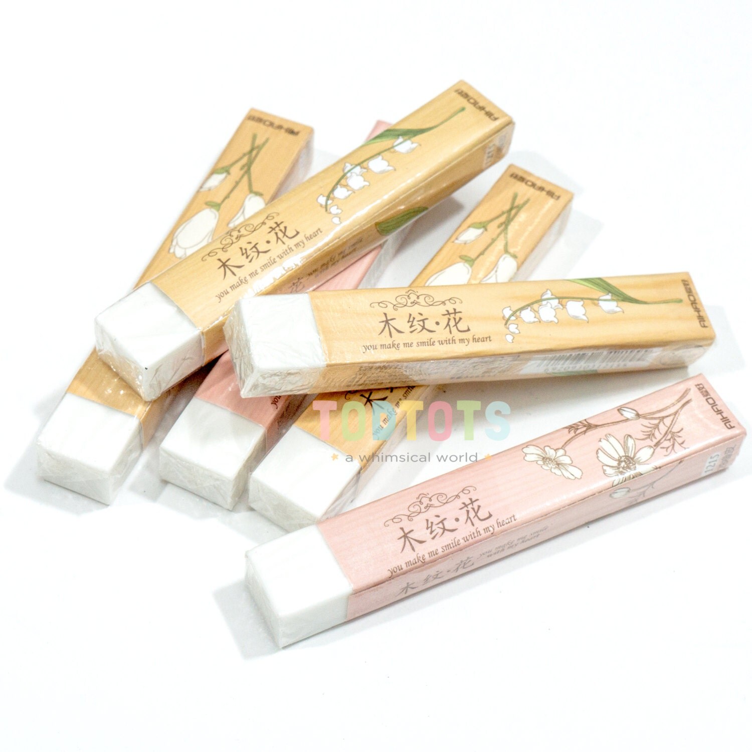 Eraser Stick Type Floral Artist Eraser Thin Minimalist