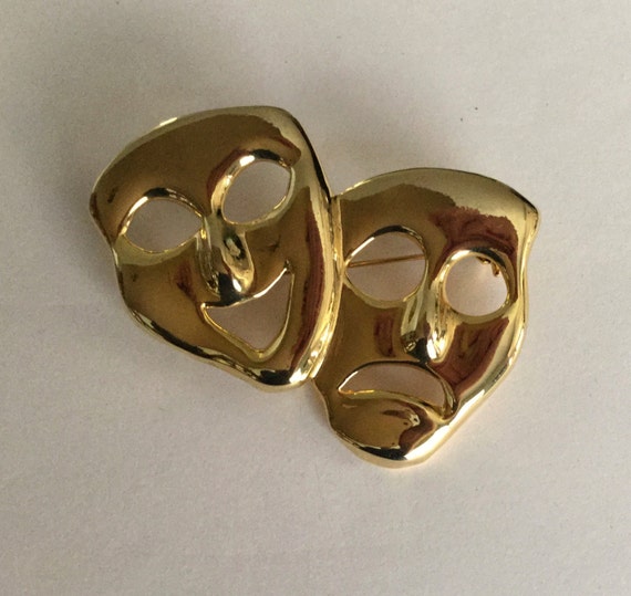 Thespian Comedy Tragedy Drama Theatre Mask Lapel Pin Brooch