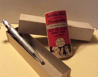 Vintage Cooking Thermometer Ohio Thermometer Co 1960's-orig box & pamplet