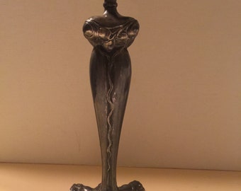 Art Nouveau Antique Silver Candle Holder Art Nouveau