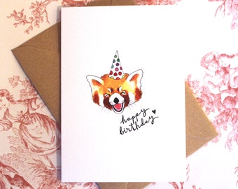 Red Panda Birthday Card