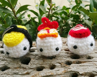 Nigiri Amigurumi Charms - Sushi keychains - Ebi - Tamago - Hamachi - plush