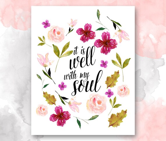 Bible Verse PRINTABLE Watercolor Flowers by PrettyPlusPaper