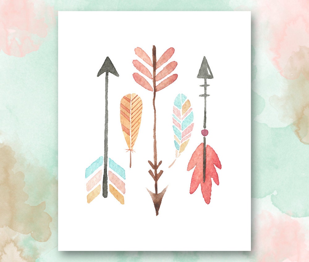 Arrows and Feathers Printable Boho Chic Nursery by PrettyPlusPaper