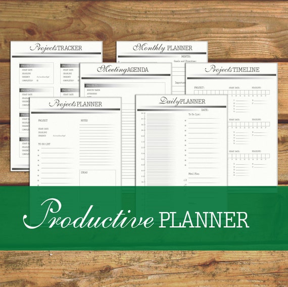 Productivity Planner | Etsy Organizer Planner | Minimalistic Design | 2015 - 2016 | Instant Download | PDF