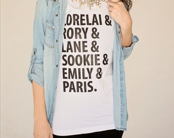 Gilmore Girls Shirt "Girls of Gilmore" Shirt Gilmore Girls names Tee Shirt Lorelai Gilmore Rory tshirt Stars Hollow shirt gilmore fan gift