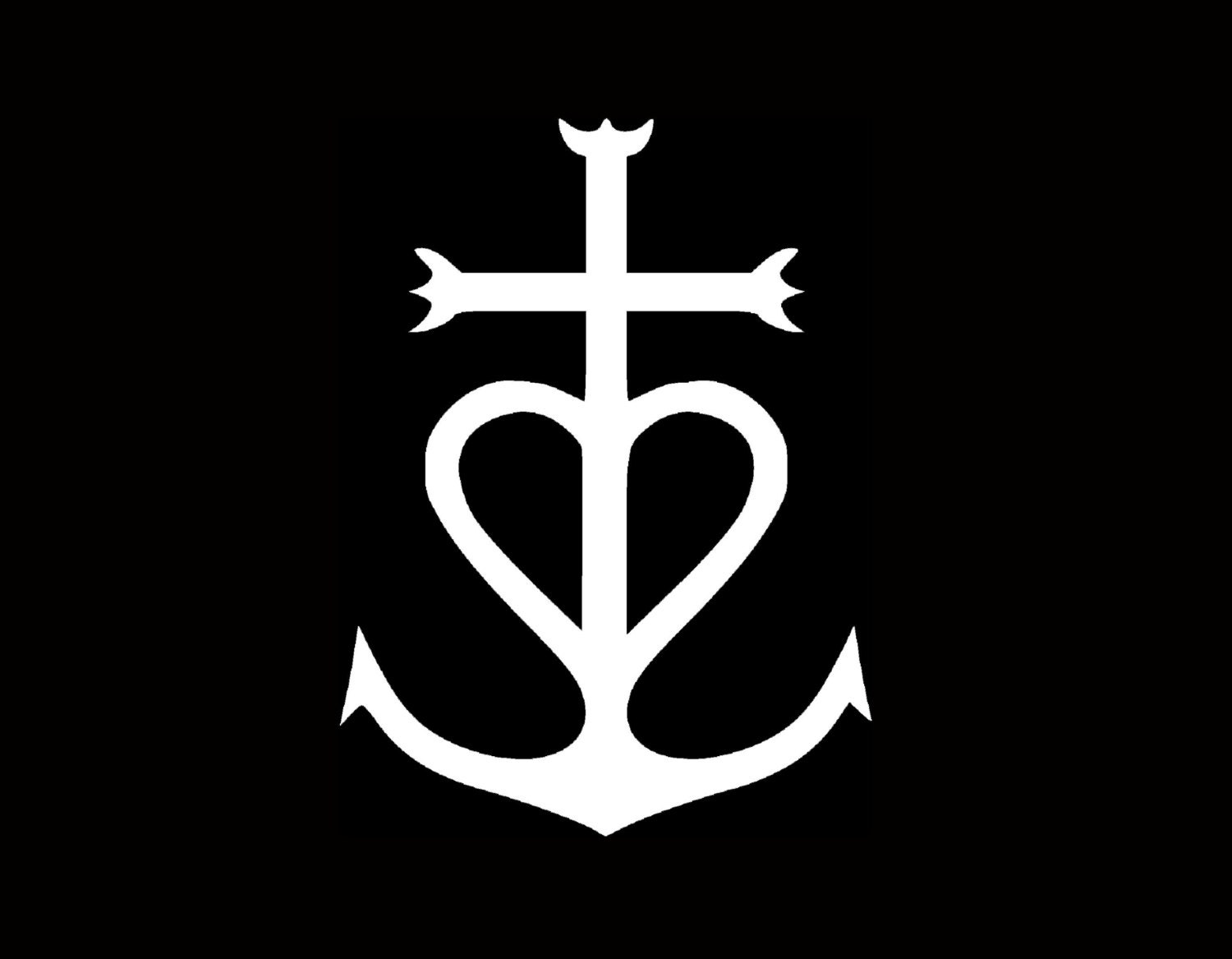 Camargue Cross Heart Emblem Faith Hope Charity Love Vinyl