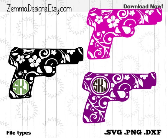 Download gun svg pistol svg Flourish gun bundle .SVG .DXF by ...