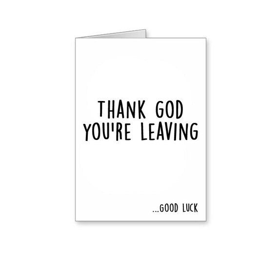 Luxury 70 Thank You Leaving Job Card
