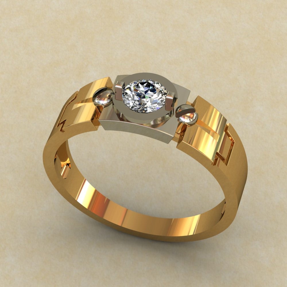 Unique Mens Ring Gold Ring Men Unique by WorldOfGold