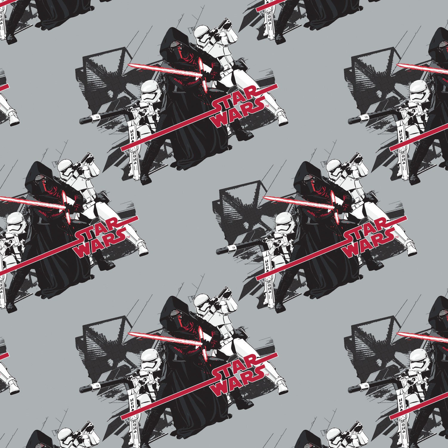 QUILTING COTTON Fabric Star Wars The Force Awakens Imperial.