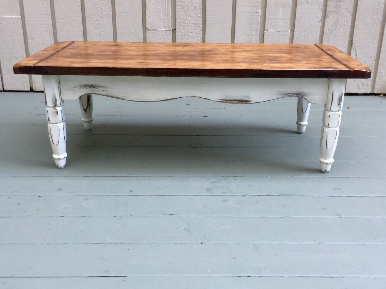 Farmhouse coffee table cottage coffee table rectangle coffee