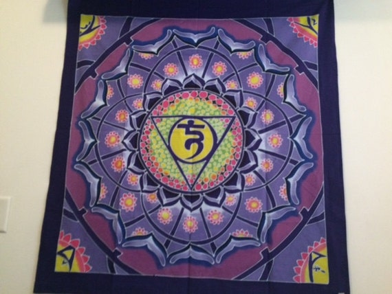 Hand Painted Psychedelic Hindu Wall Art Sacred Geometry