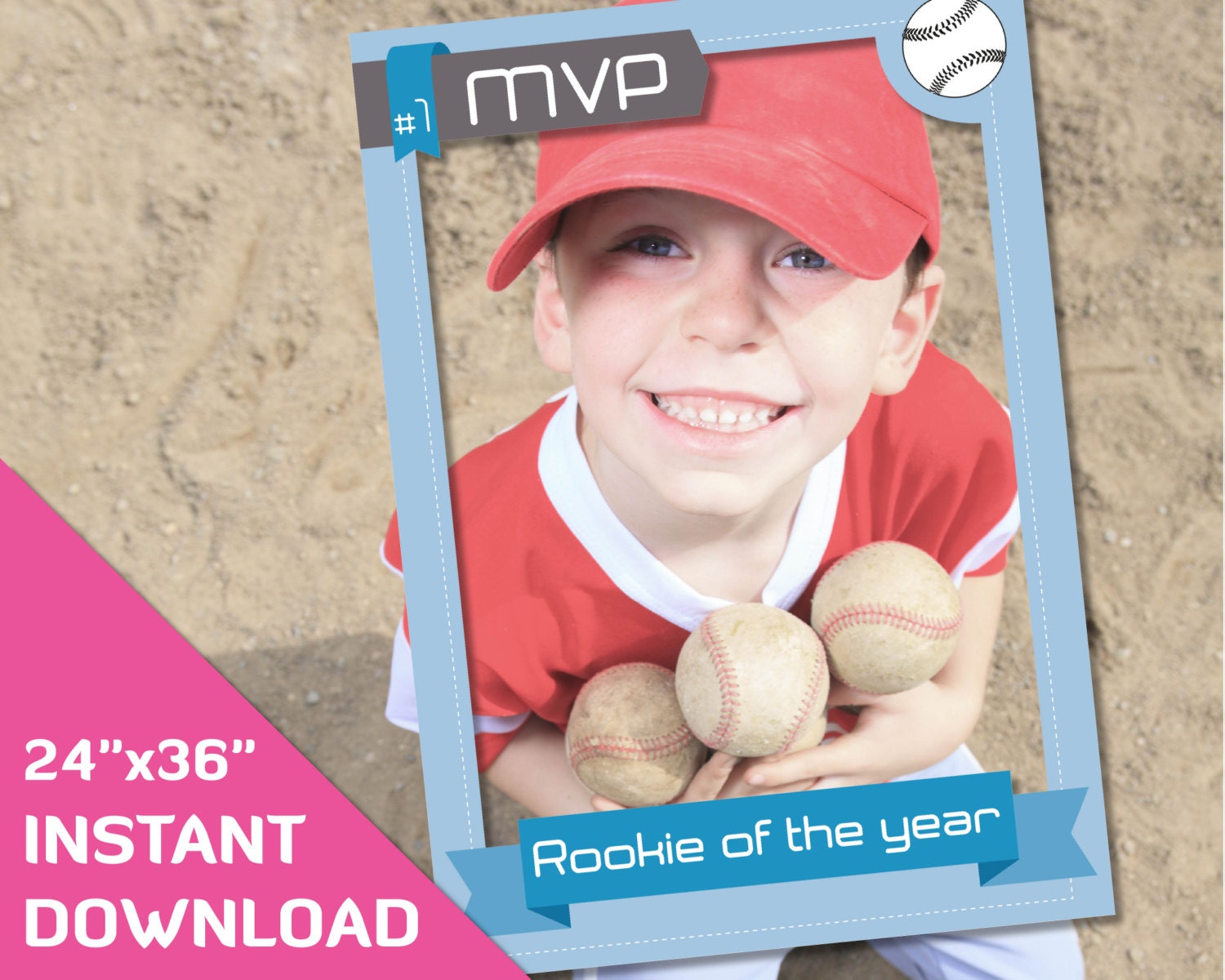 Baseball card frame photo props 24x36 Baseball