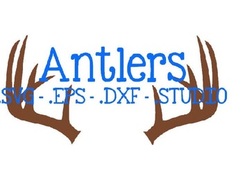 Antlers SVG - Antlers DXF - Antlers EPS - Antlers Silhouette Studio Cut File - Antlers Cuttable - Monogram Antlers Cut File - Cricut Antlers