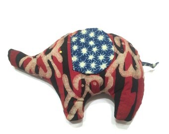 Authentic African Fabric Elephant Pillow
