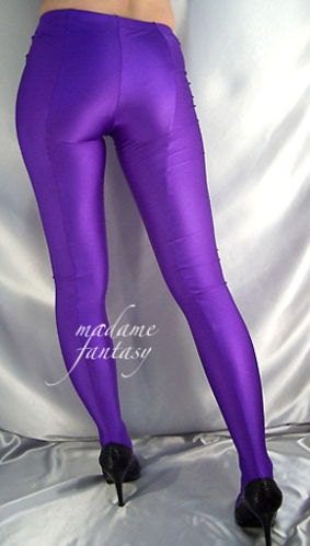 Footed spandex leggings / tights Purple