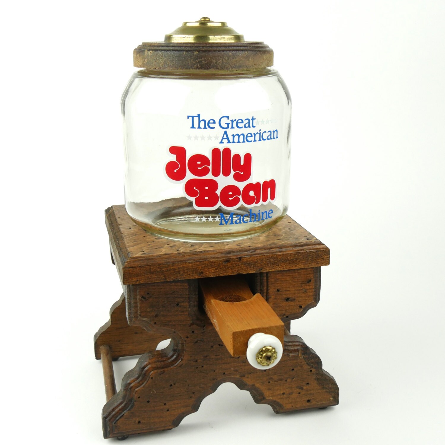 Vintage Great American JELLY BEAN Wooden Dispenser Machine