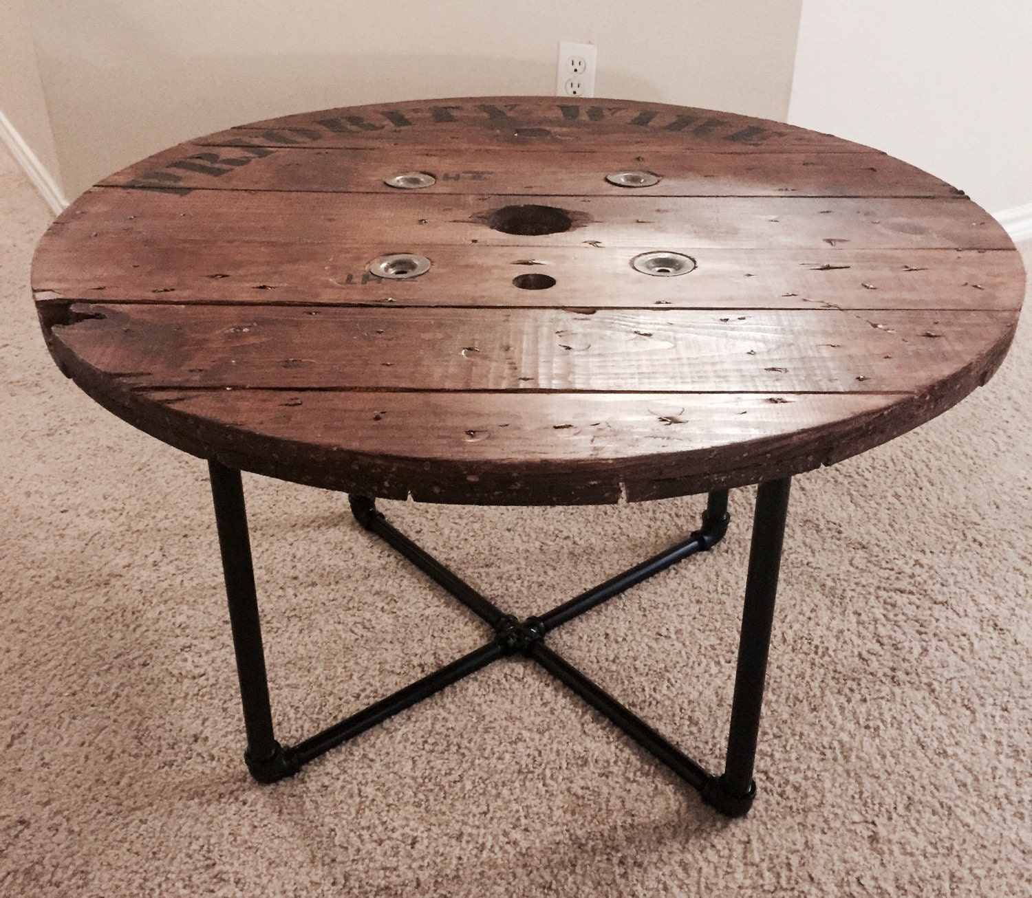 Spool Table Coffee Pub And Side By RusticRestorationTX On Etsy