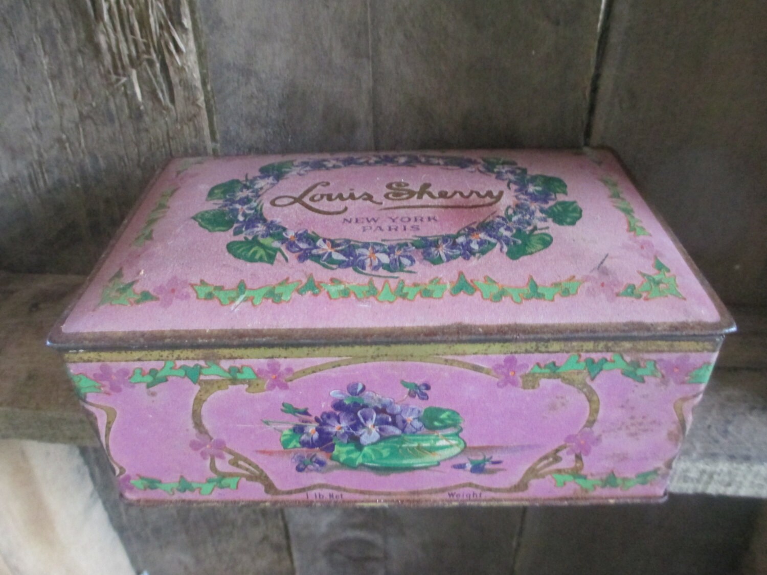 Vintage Candy Tin Decorative French Box Louis Sherry Tin