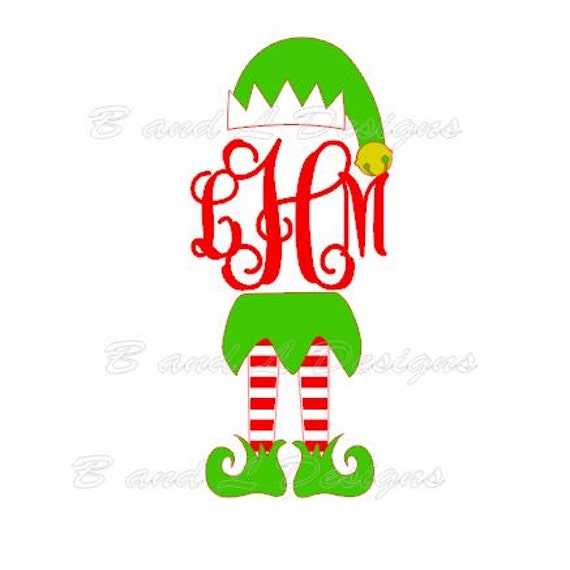 Download Items similar to Elf Monogram Silhouette Studio Cutting File ONLY. This is not an SVG file! on Etsy