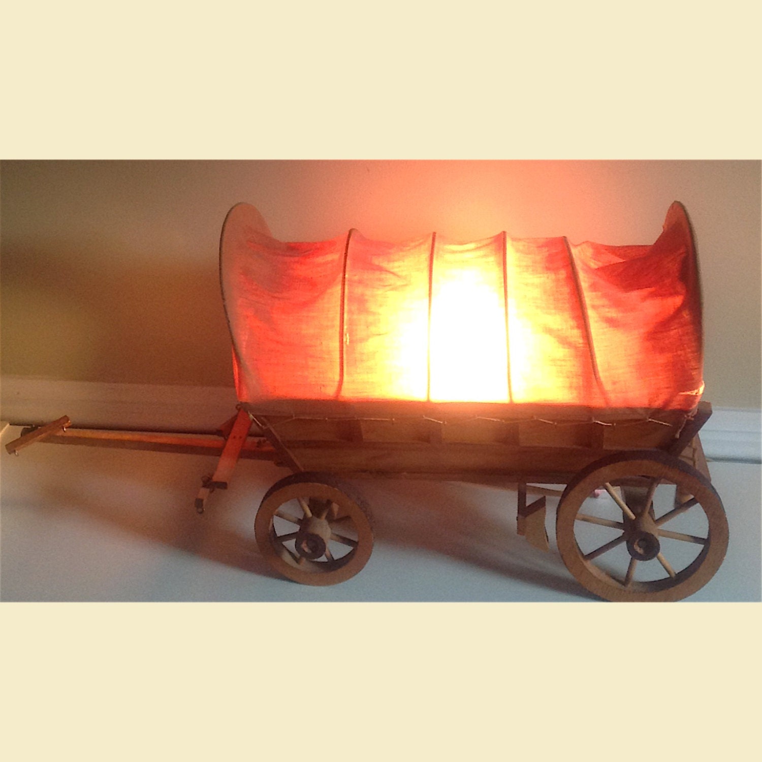 Vintage Covered Wagon Lamp Vintage Old West Lamp by RetroDazy