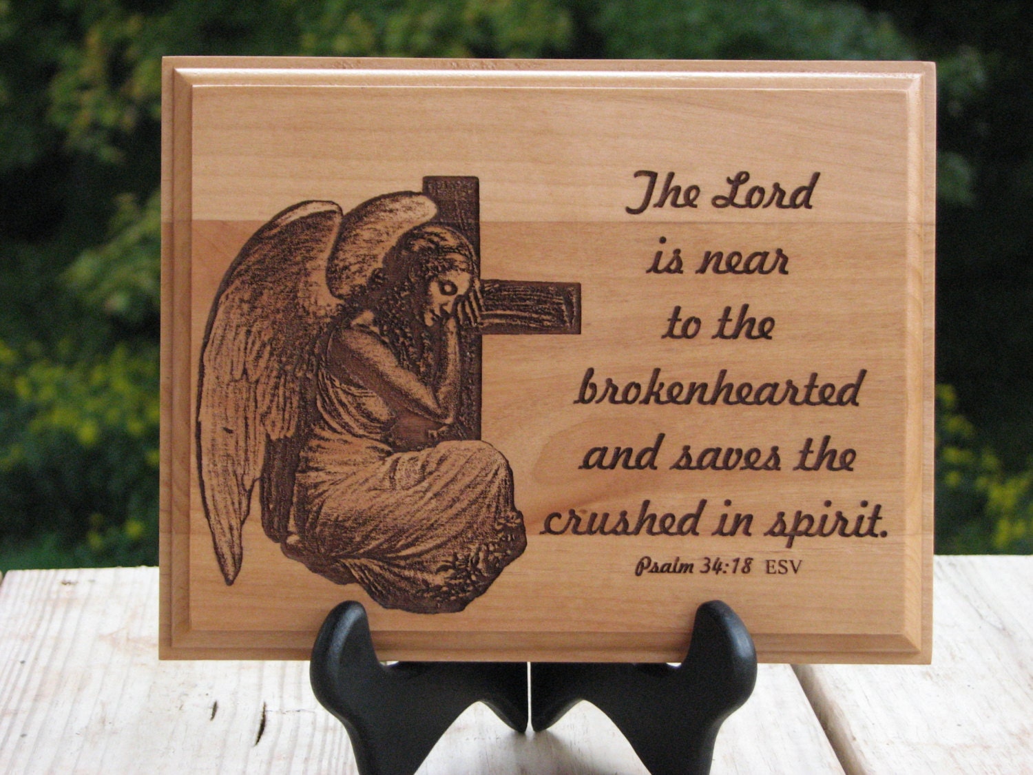 Laser Engraved Wood Plaque Scripture Art Christian Art