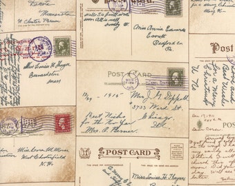 1/2 yd Sentiments Passport Parchment by 3 Sisters for Moda Fabrics 4084 11