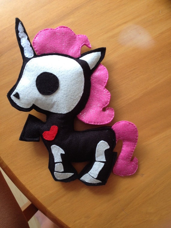 skeleton unicorn plush