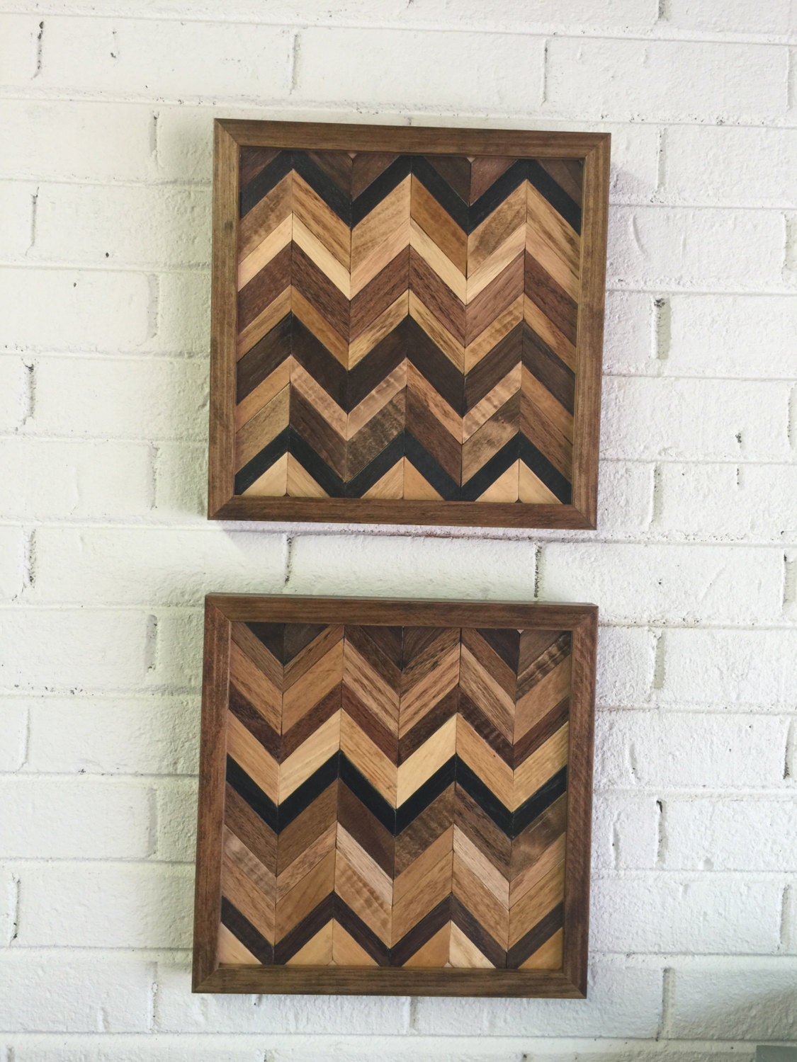 Wood Wall ArtSet of Two Chevron Wood Wall Art