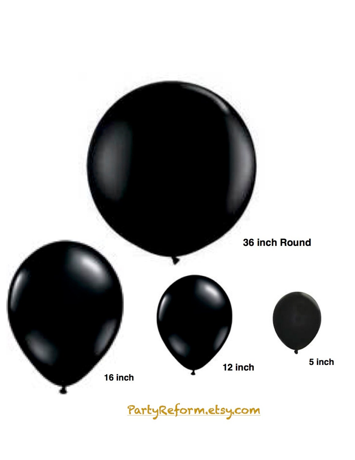 White Balloons / 4 Sizes / Latex / 36 Large Round Balloons