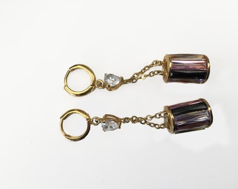 Rainbow Jewel Canister Drop Earrings