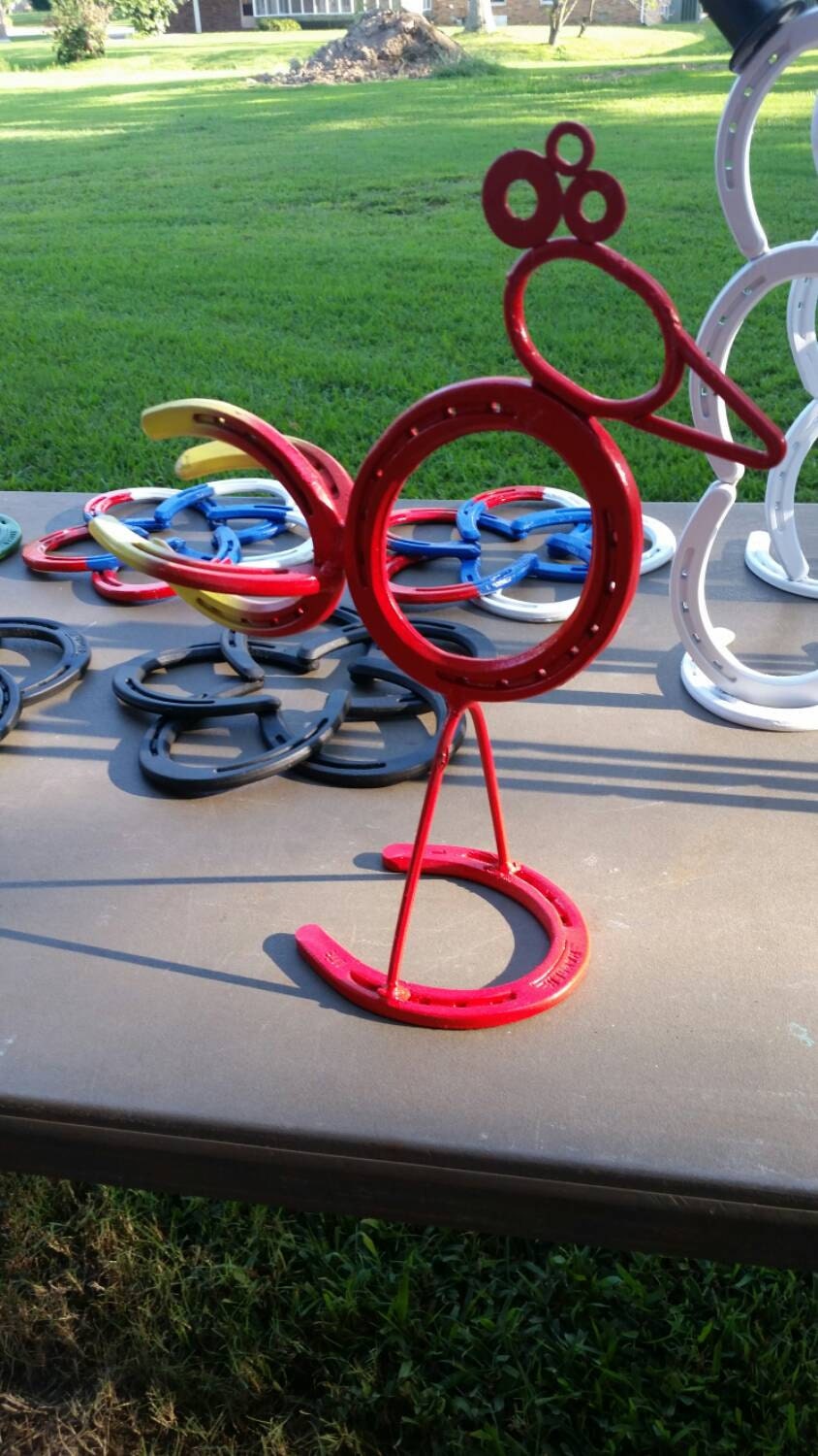 Horseshoe Rooster by JCBhorseshoeart on Etsy