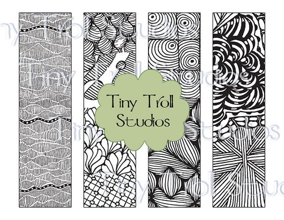 instant download printable bookmarks adult coloring page