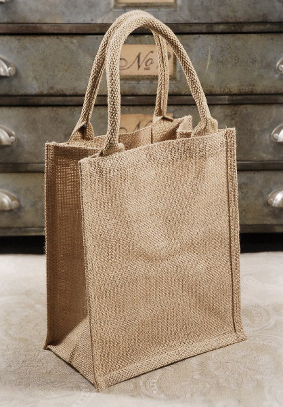 Burlap Tote Bags Pack of 6 bags 9X11 Padded