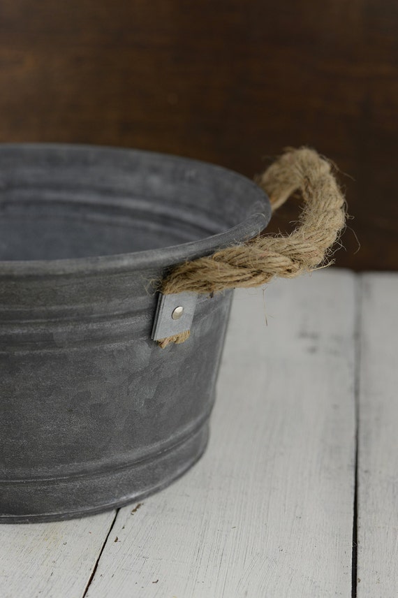 Galvanized Bucket Rope Handles 9 inch by FashionSilkFlowers